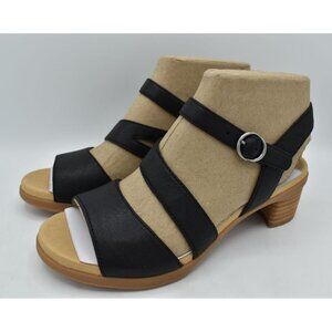 Dansko Womens‎ EU 41 US 10.5-11 Tansy Nappa Black Leather Strappy Sandals Shoes